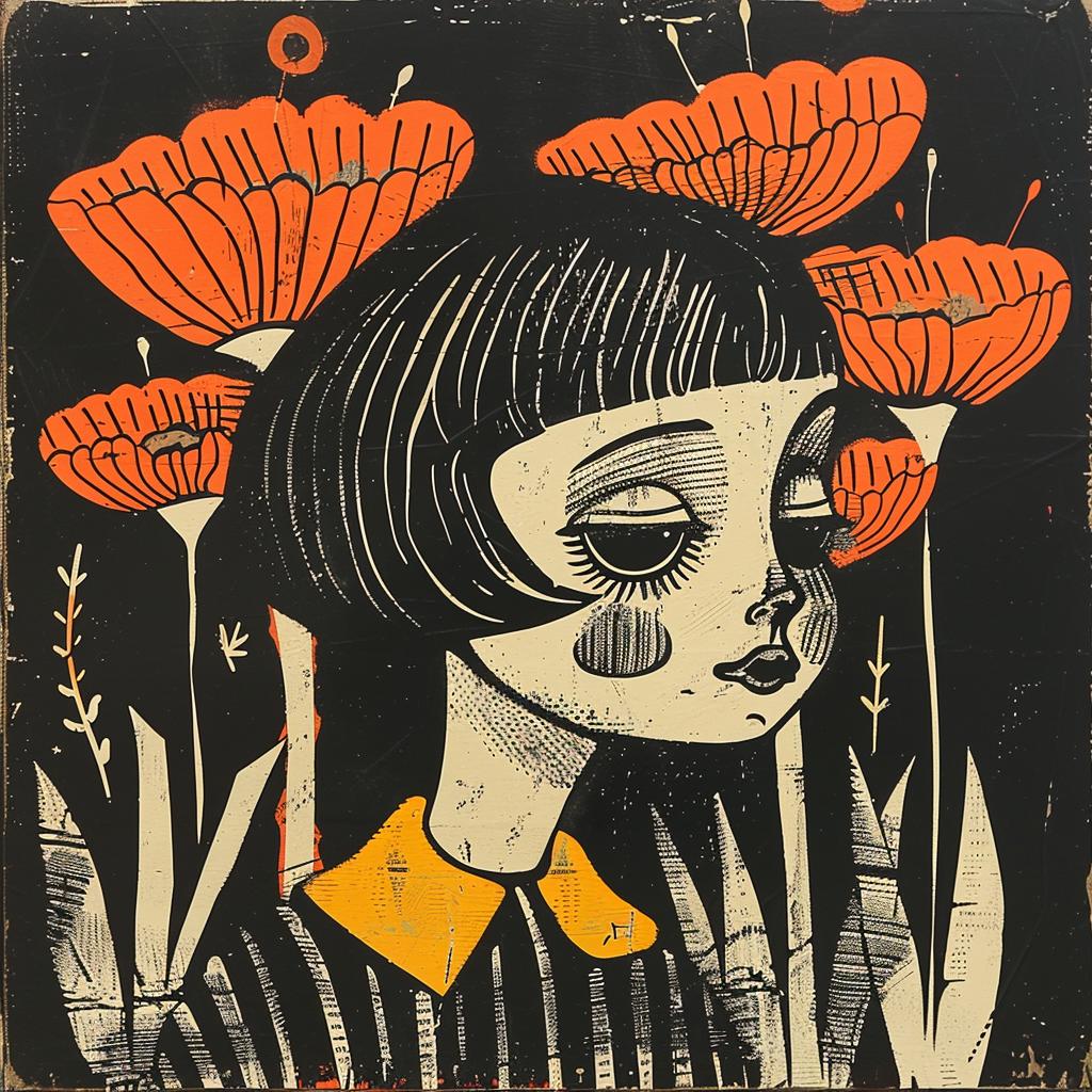 painting  girl  flowers  hair  Isabelle  Arsenault  style  floral  colorful  portrait 926395