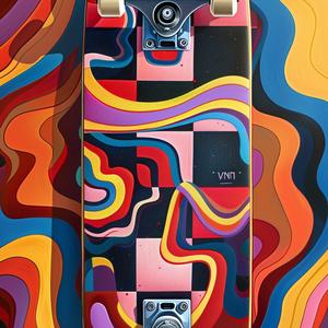 skateboard  art  synthwave  colorful  1980s  minimalist  design  surf  checkerboard  retro 1071672