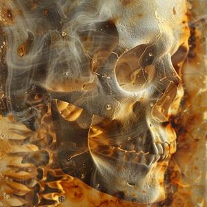 quantum  entanglement  chemigram  skull  smoke  black  background  faint  image  raw 1038981