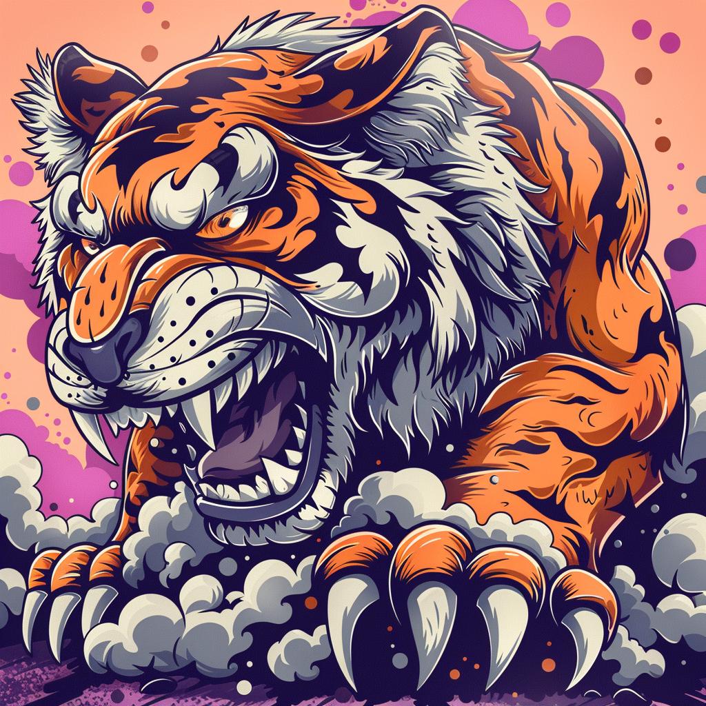 tiger  illustration  creature  open-mouth  Todd  McFarlane  mythical  art  nature  colorful 931077