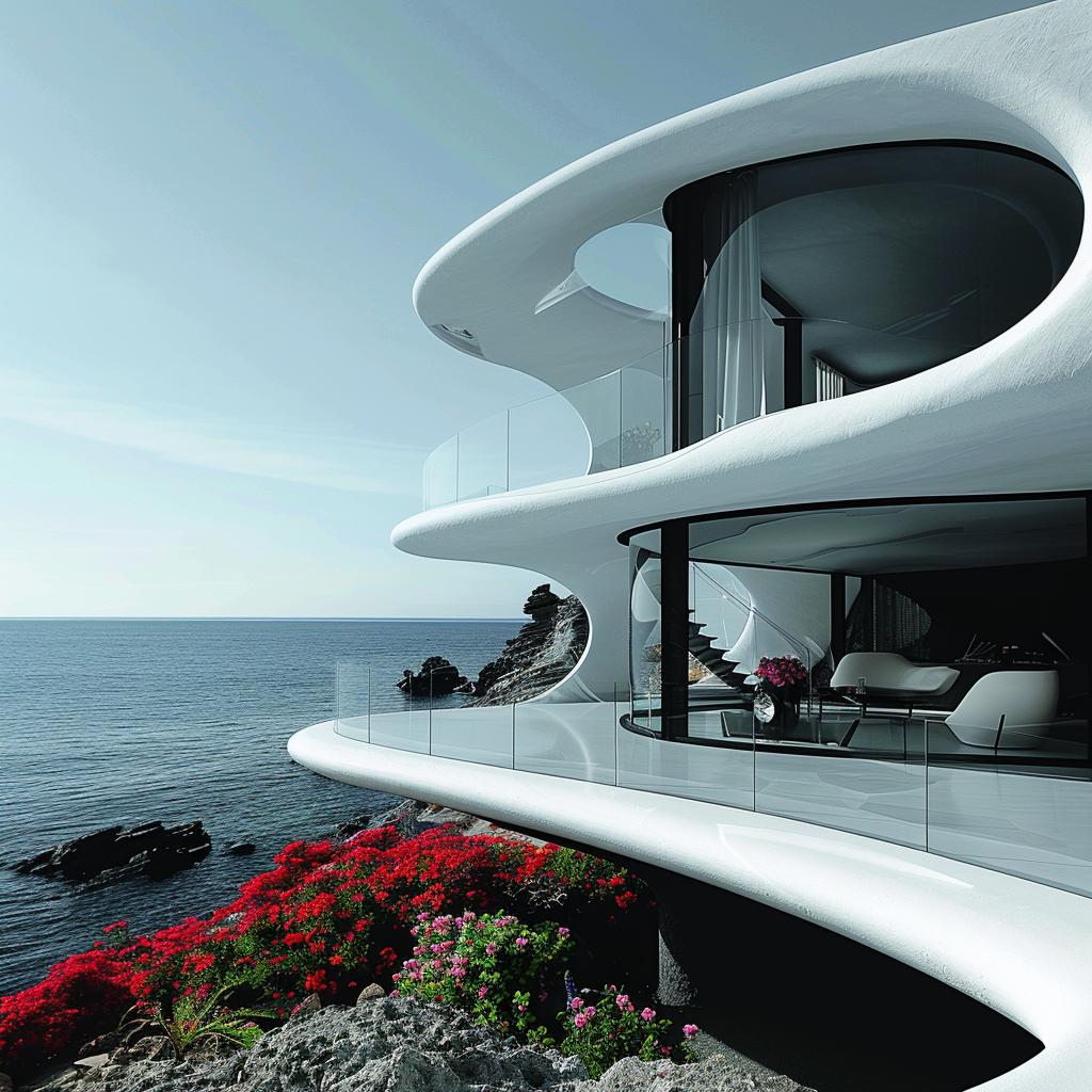ZAHA  HADID  house  ocean  black  white  materials  design  flowers  architecture 1036300