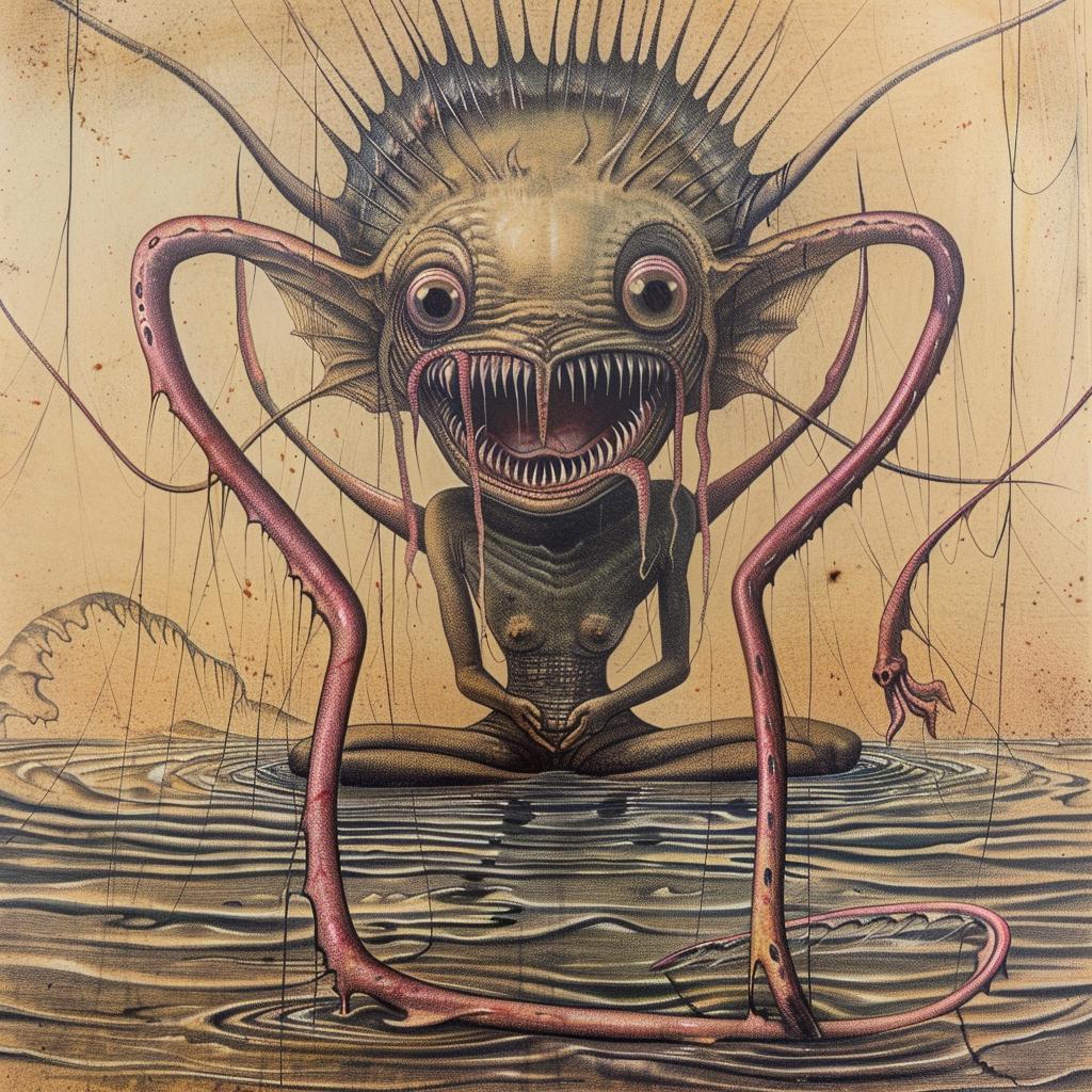 horror  monster  tentacles  water  creepy  dark  surreal  1917  painting  fear 947571
