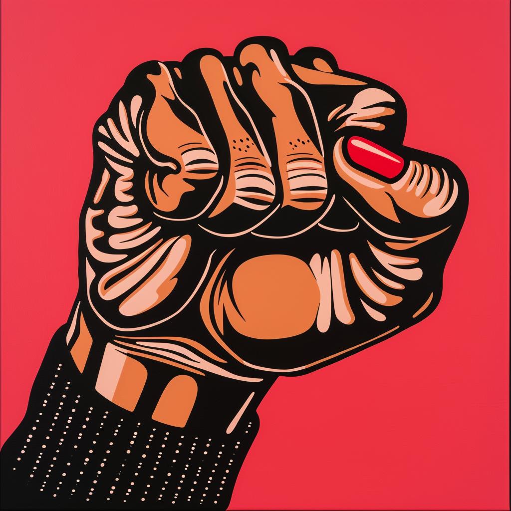 fist  air  protest  symbol  art  strong  graphic  red  black  political 1023492