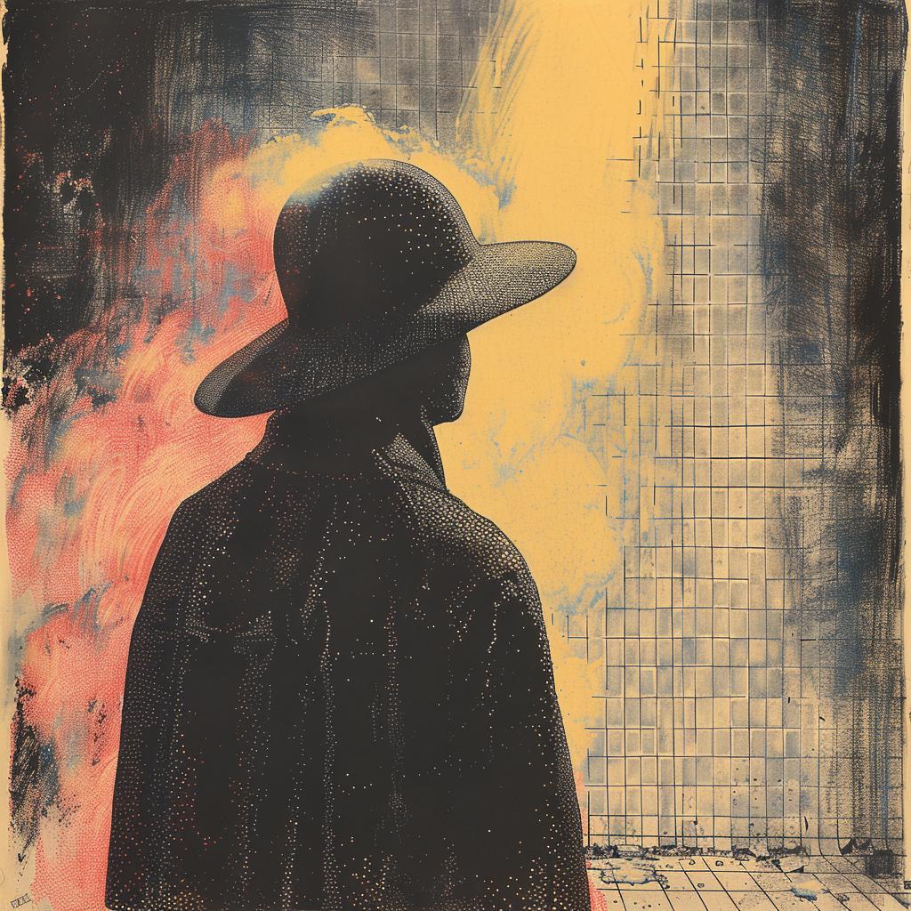 painting  man  hat  coat  surreal  dark  Quint  Buchholz  Ed  Ruscha 917685