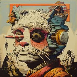 painting  cat  headdress  hat  album  cover  Tsukioka  Yoshitoshi  Hydro74  symbolist 1037001