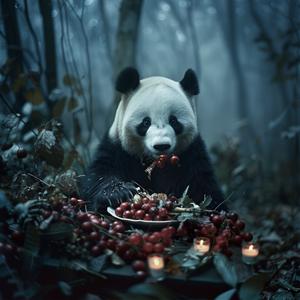 night  photography  panda  berries  woods  eating  nature  forest  color  wildlife 1039244