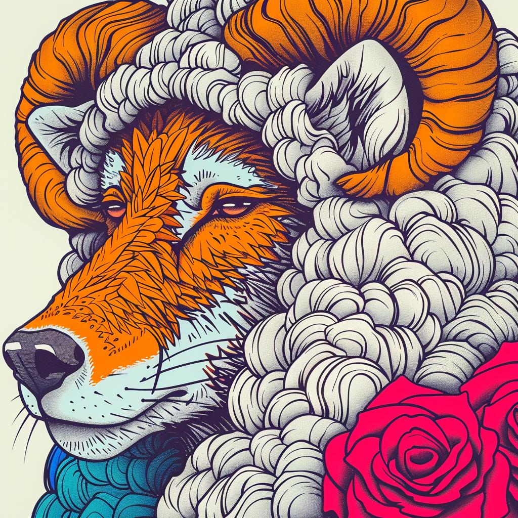 mythical  creature  fox  crown  rose  hybrid  fantasy  whimsical  unique  artistic 941204