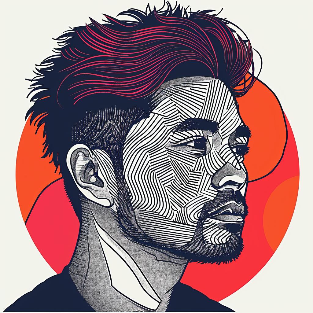 pop  art  asian-american  man  digital  white  background  beard  hair  style 937274