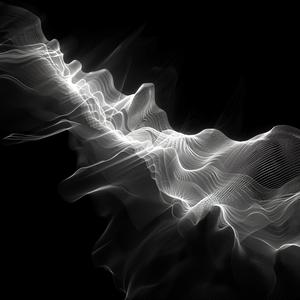 تصميم موجة تجريدية حديثة باللونين الأبيض والأسود بتقنية p5js، خط رقم 1039115