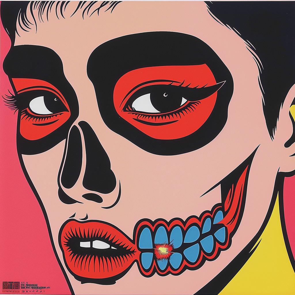 Japanese  horror  film  poster  woman  face  painted  colorful  Junji  Ito 1021411