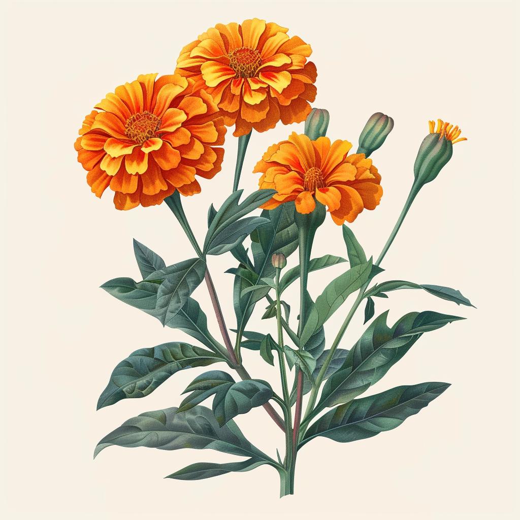 orange  flowers  vector  illustration  vibrant  botanical  nature  colorful  art  design 971873