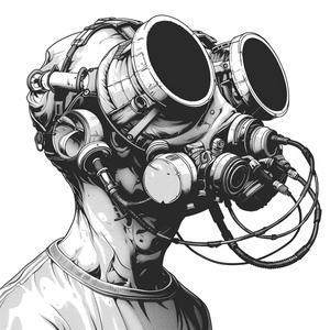 man  gasmask  linework  drawing  black  white  svg  vector  strong  lines 1070758