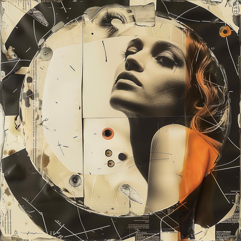 تصميم امرأة مجمعة باللونين الأبيض والأسود بنمط نقاط البولكا المرئية 1019831