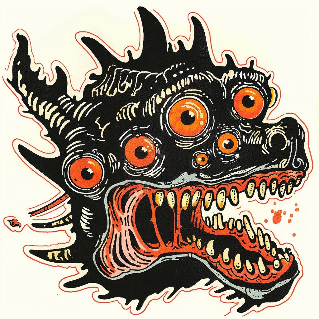 monster  creature  mythical  hybrid  drawing  eyes  teeth  aggressive  wild  imagination 923309