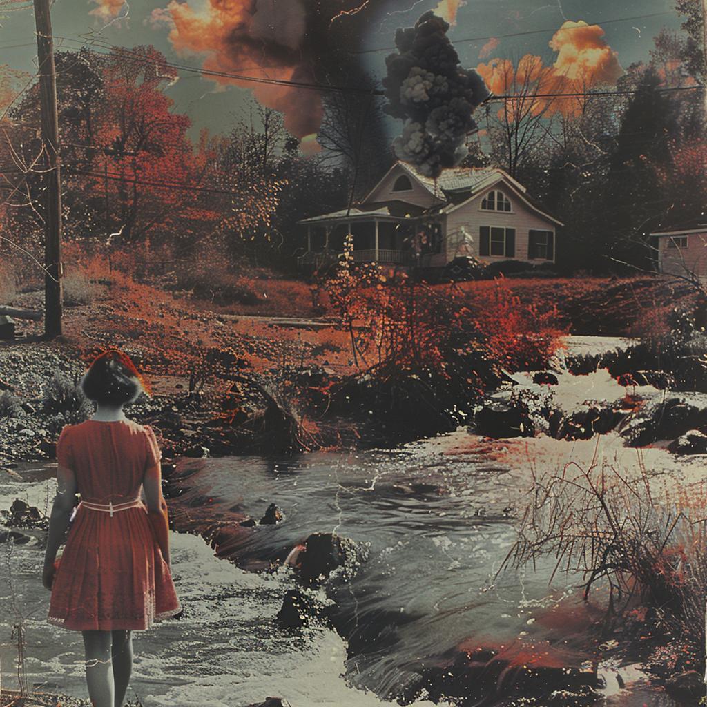 surreal  collage  woman  river  walking  high  contrast  art  photography  subject 969945