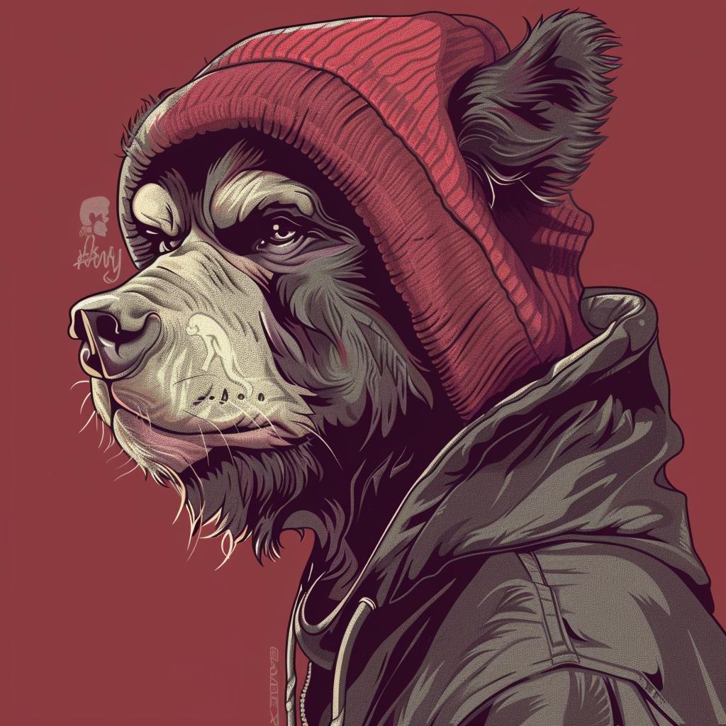 bear  hip-hop  streetwear  aggressive  urban  red hat  jacket  minimal  anthropomorphic  character 956271