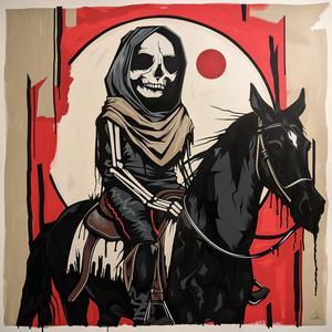 grim  reaper  skeleton  horse  dark  figure  mood  art  character  illustration 1071283