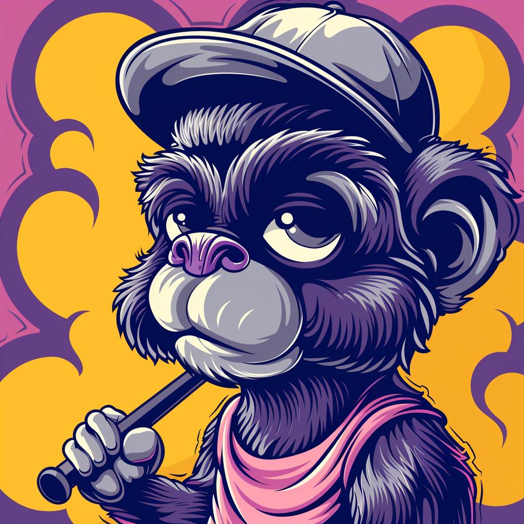 cute  monkey  pipe  vector  illustration  hip-hop  culture  simple  minimal  animal 959559