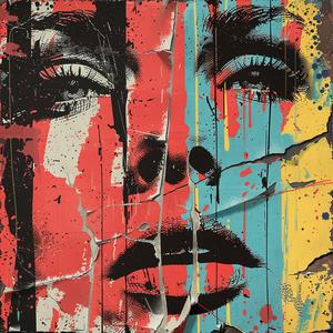 painting  woman  face  paint  splatters  pop-punk  grunge  contrast  photorealism  highly 1076081
