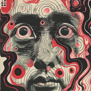surreal  face  red  black  design  graphic  screenprint  symbolist  creative  art 1078547