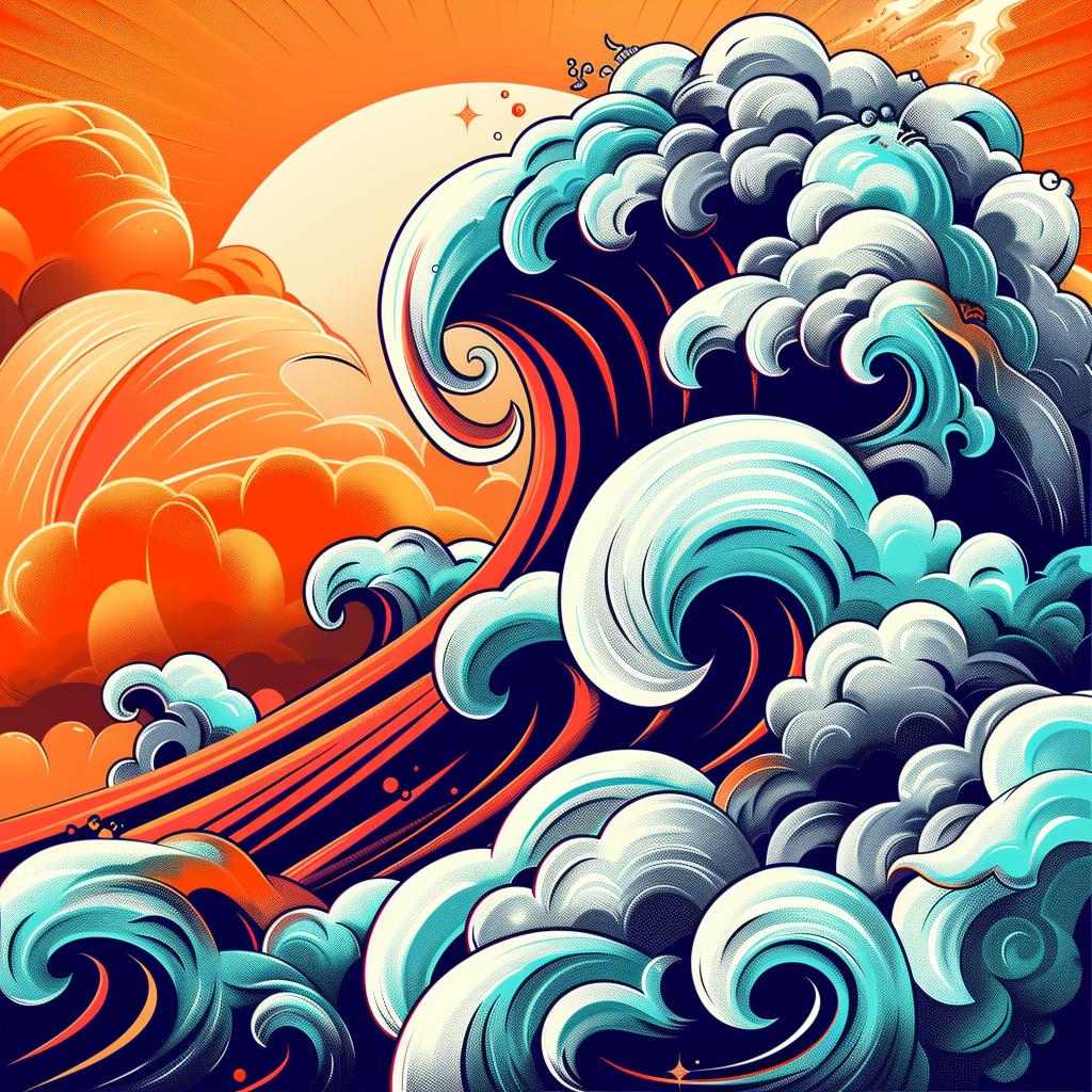 album  art  flowerpunk  wave  clouds  sun  teal  orange  abstract  landscape 941980