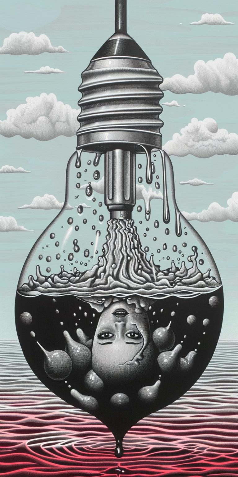 lightbulb  liquid  woman  inside  conceptual  surreal  drowning  art  emotions  depth 940613