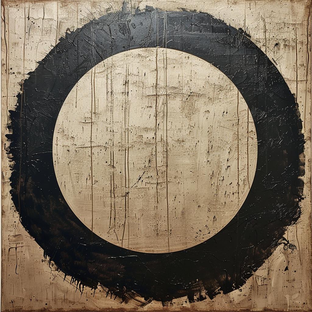 abstract  Japandi  circle  black  gold  background  minimalist  modern  art  painting 1028980