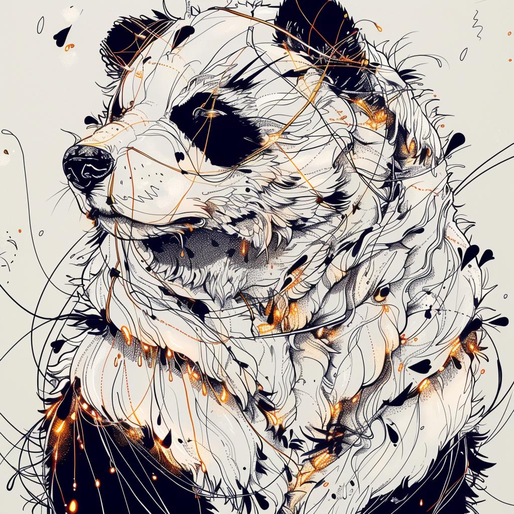 mythical  creature  hybrid  wolf  panda  unique  nature  fantastical  strength  exploration 953017