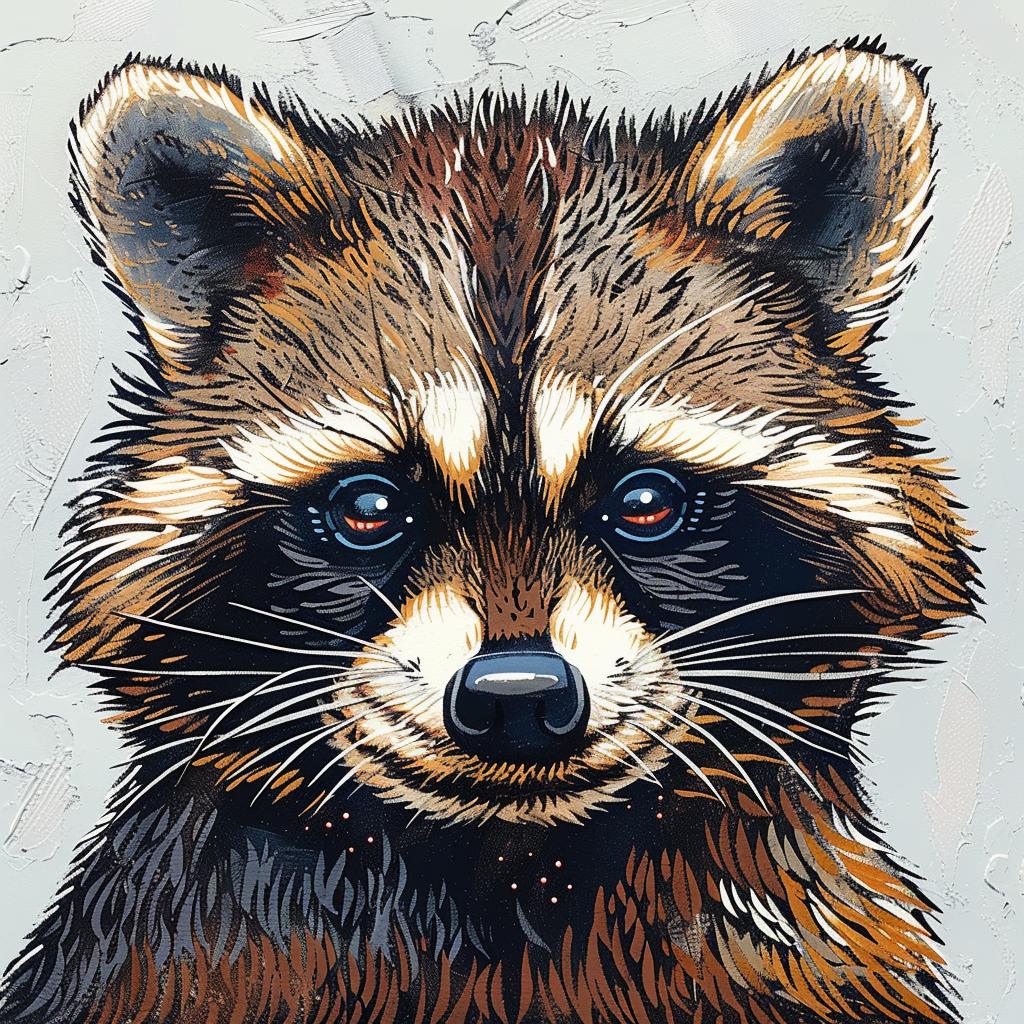 raccoon  painting  white  background  animal  realistic  portrait  wildlife  nature  cute 962464