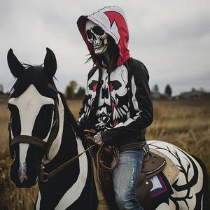 grim  reaper  horse  hoodie  figure  dark  mood  portrait  art  character 1071286