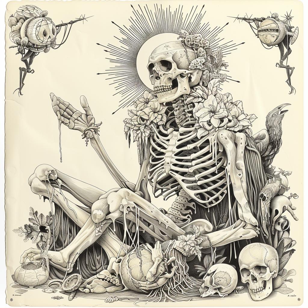 skeleton  drawing  ground  provocative  spiritual  dark  occult  naturalistic  art  introspective 935649