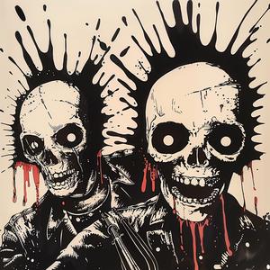 skulls  punk  deathmetal  minimalist  risograph  blood  graphic  dark  artwork  illustration 1072361