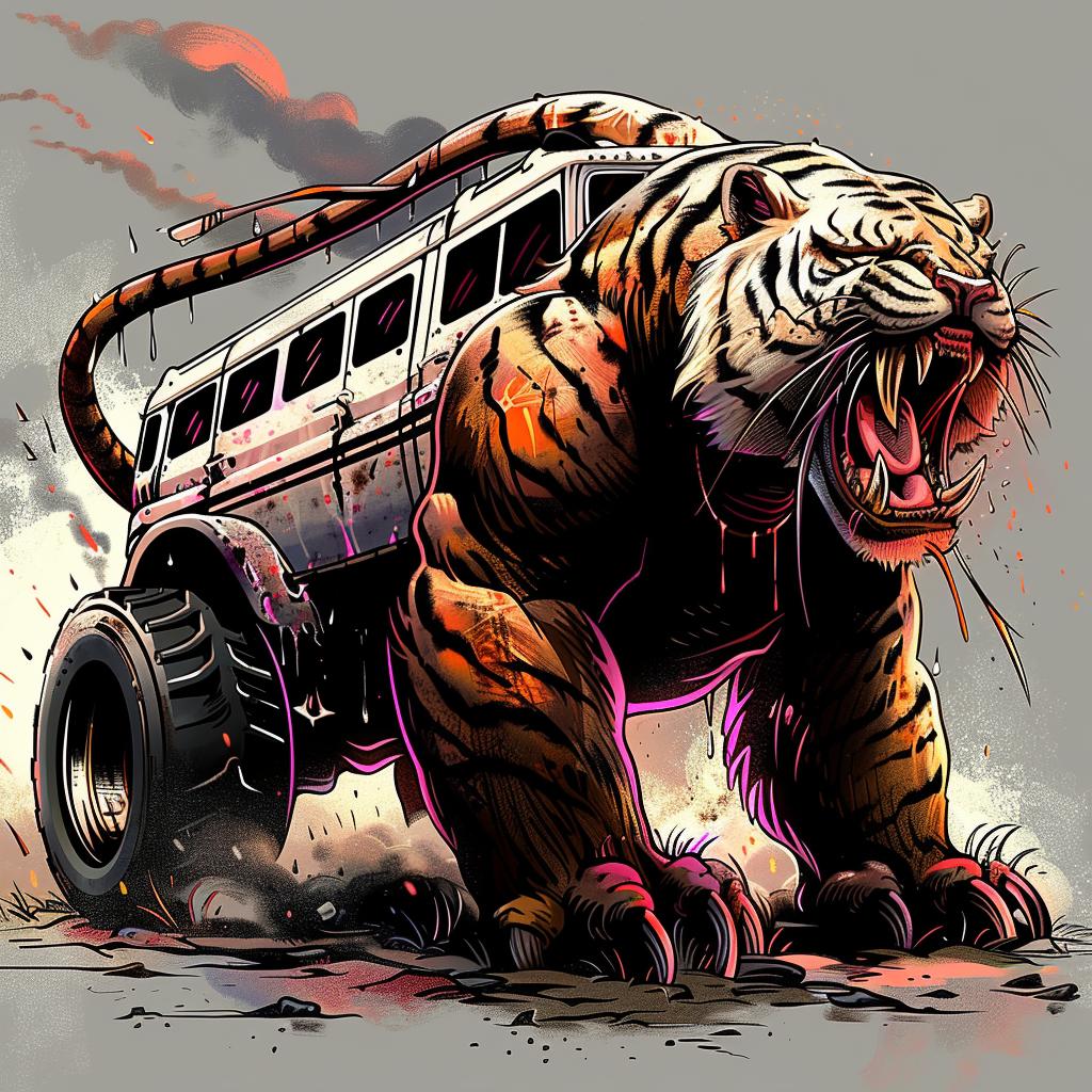 tiger  mythical  creature  art  style  terrifying  monster  truck  imaginative  whimsical 929317