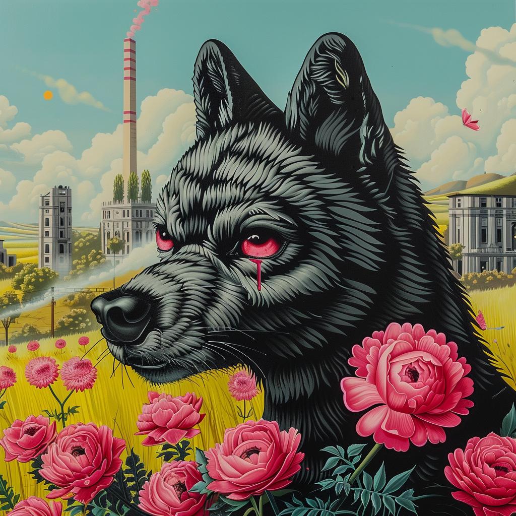 dog  flowers  painting  surreal  colorful  creative  nature  bright  art  whimsical 1016859