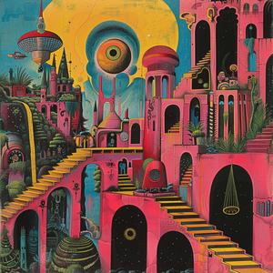 pink  city  eye  album  cover  adolf  wolfli  risograph  symbolist  surreal 1079323
