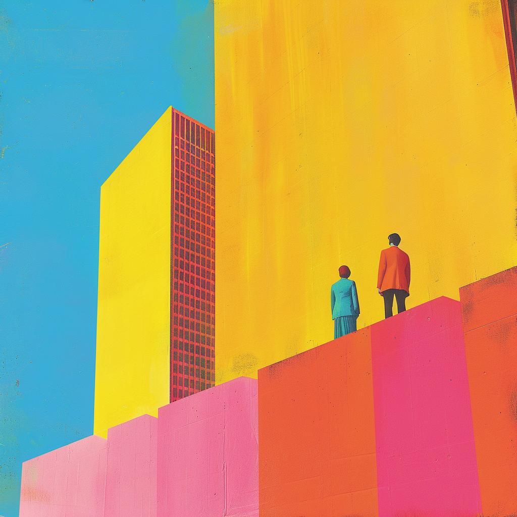 surreal  album  cover  building  people  colorful  city  skyline  painting  architecture 978216