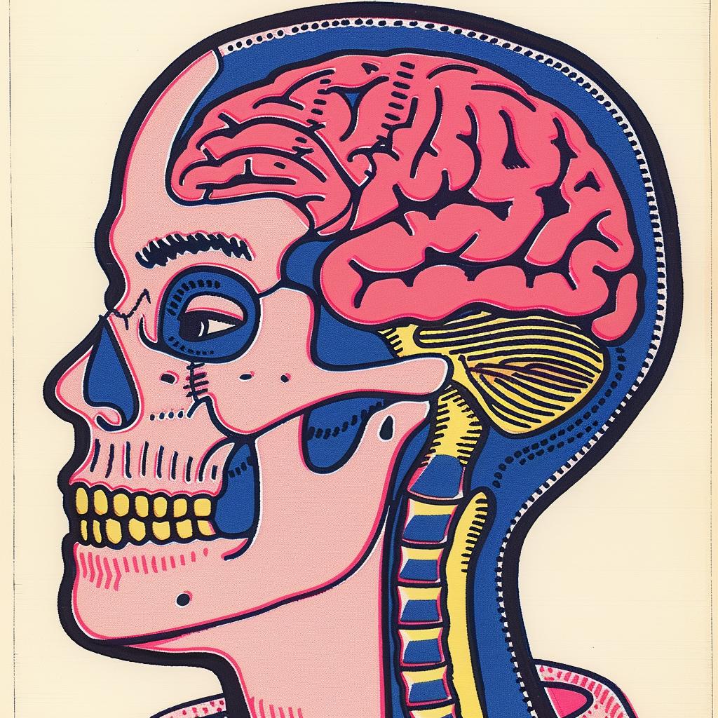 surreal  skull  brain  anatomy  poster  minimal  creative  art  simple  colorful 961534