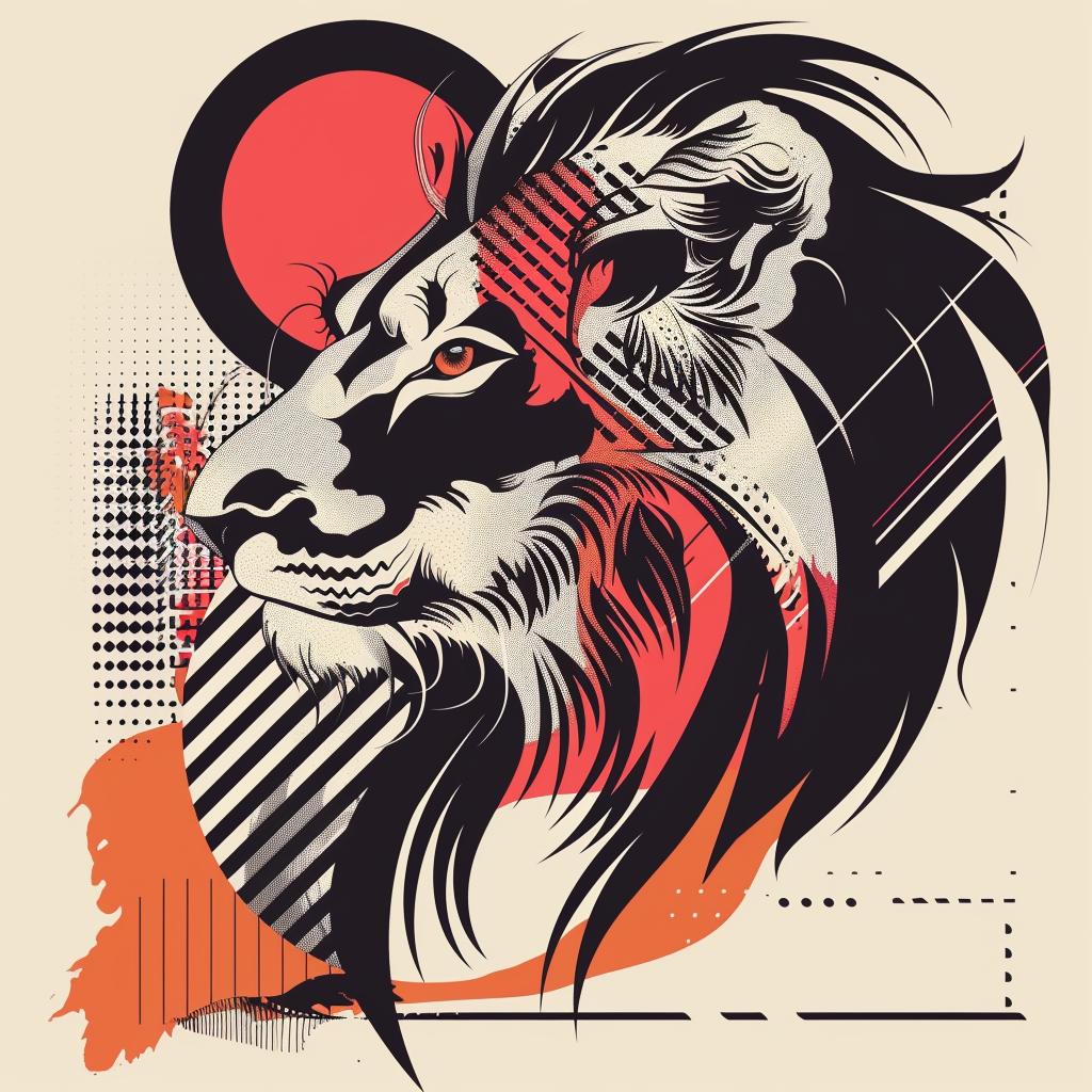 lion  head  vector  illustration  hybrid  fantasy  mythical  creature  bold  art 939589