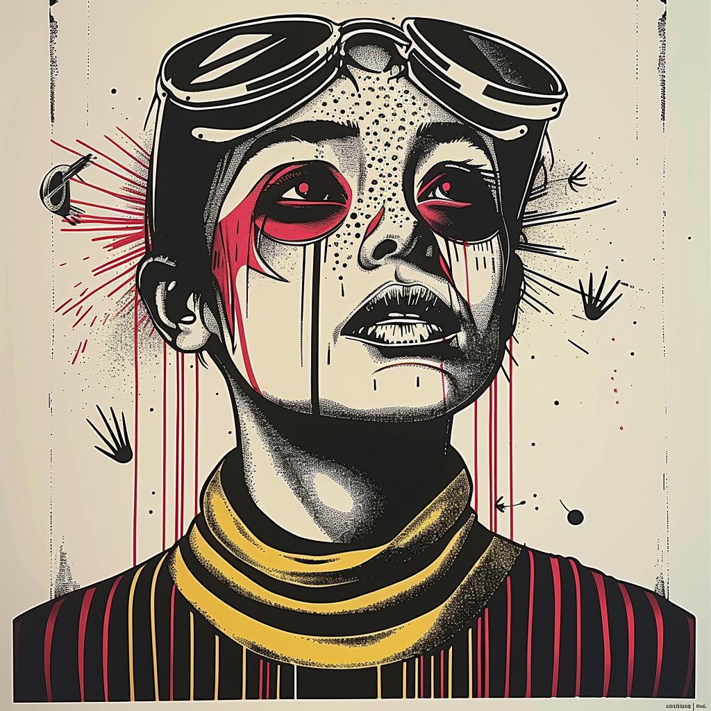SURREAL  album  cover  grasshopper  flowerpunk  symbolist  Risograph  art  whimsical  nature 939408