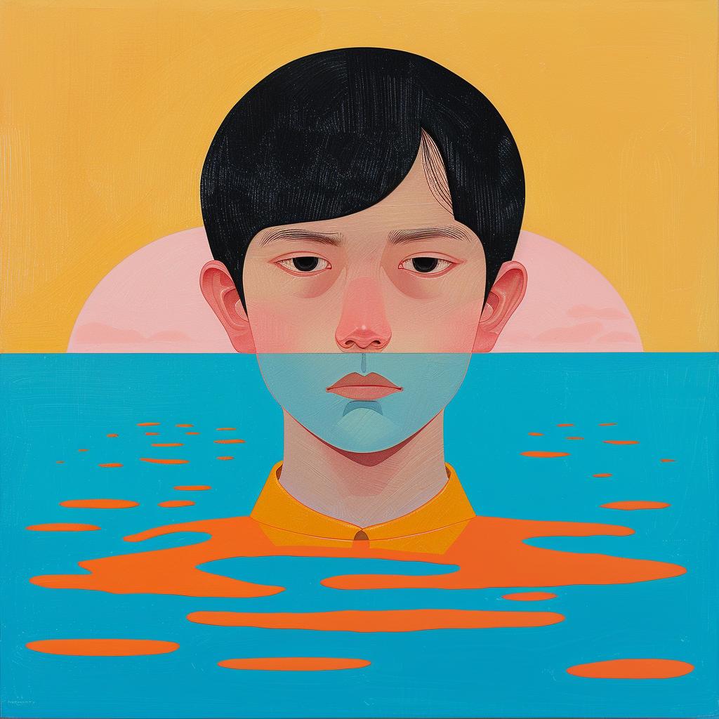 surreal  boy  water  painting  album  cover  abstract  artwork  colors  Joan 977765
