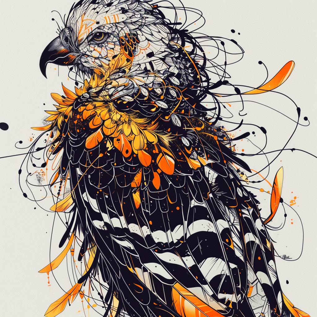 mythical  creature  hybrid  birds  fantasy  unique  illustration  eagle  flowers  feathers 952578