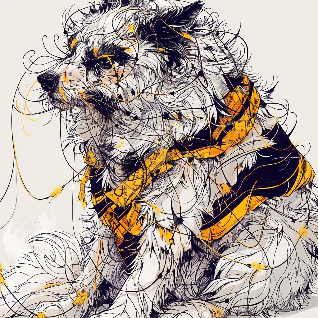 mythical  hybrid  dogs  unique  fantastical  creature  canine  drawing  scarf  yellow 952707