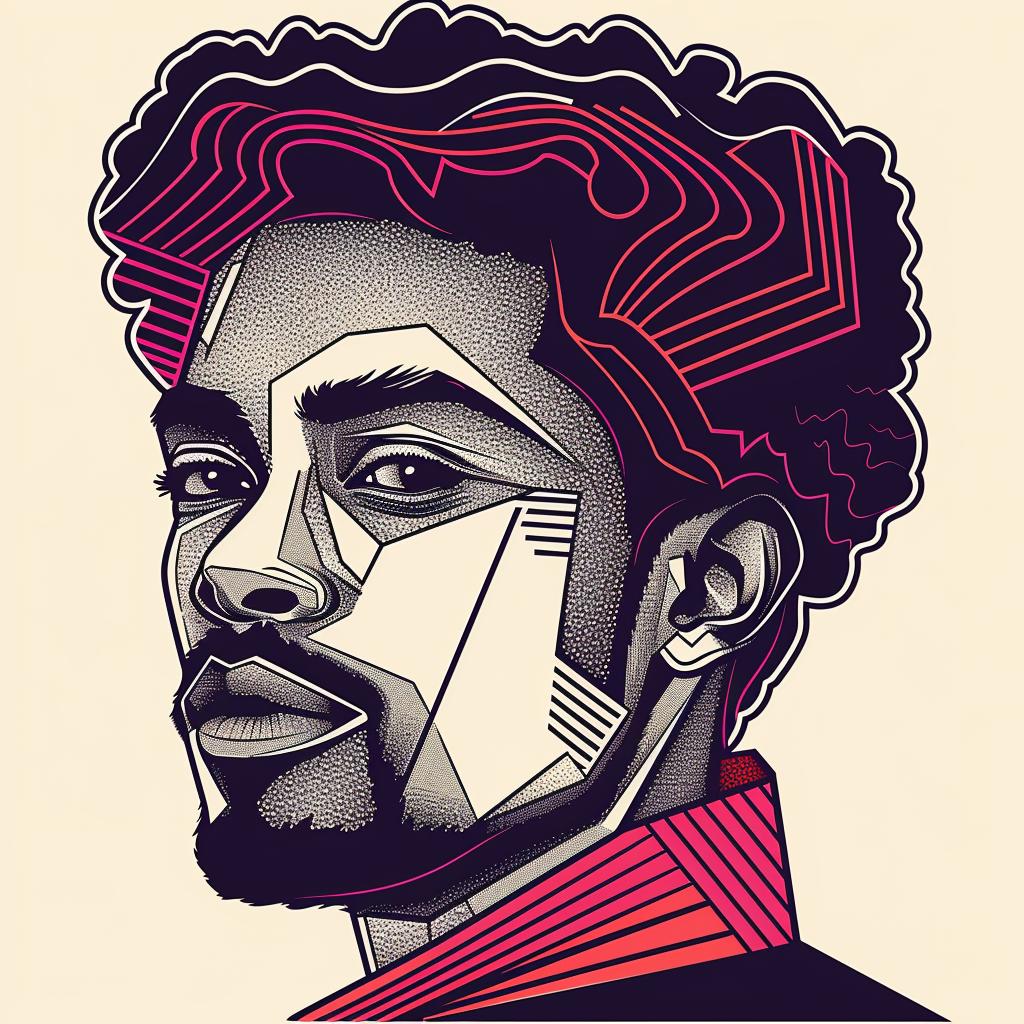 Pop  Art  African-American  man  geometric  design  face  portrait  modern  vibrant 937480