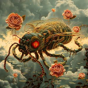 insect  flowers  sky  painting  artwork  colorful  whimsical  nature  surreal  imagination 1052319