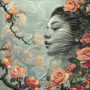 chromolithography  woman  flowers  hair  nature  portrait  feminine  colorful  delicate  beauty 1039408