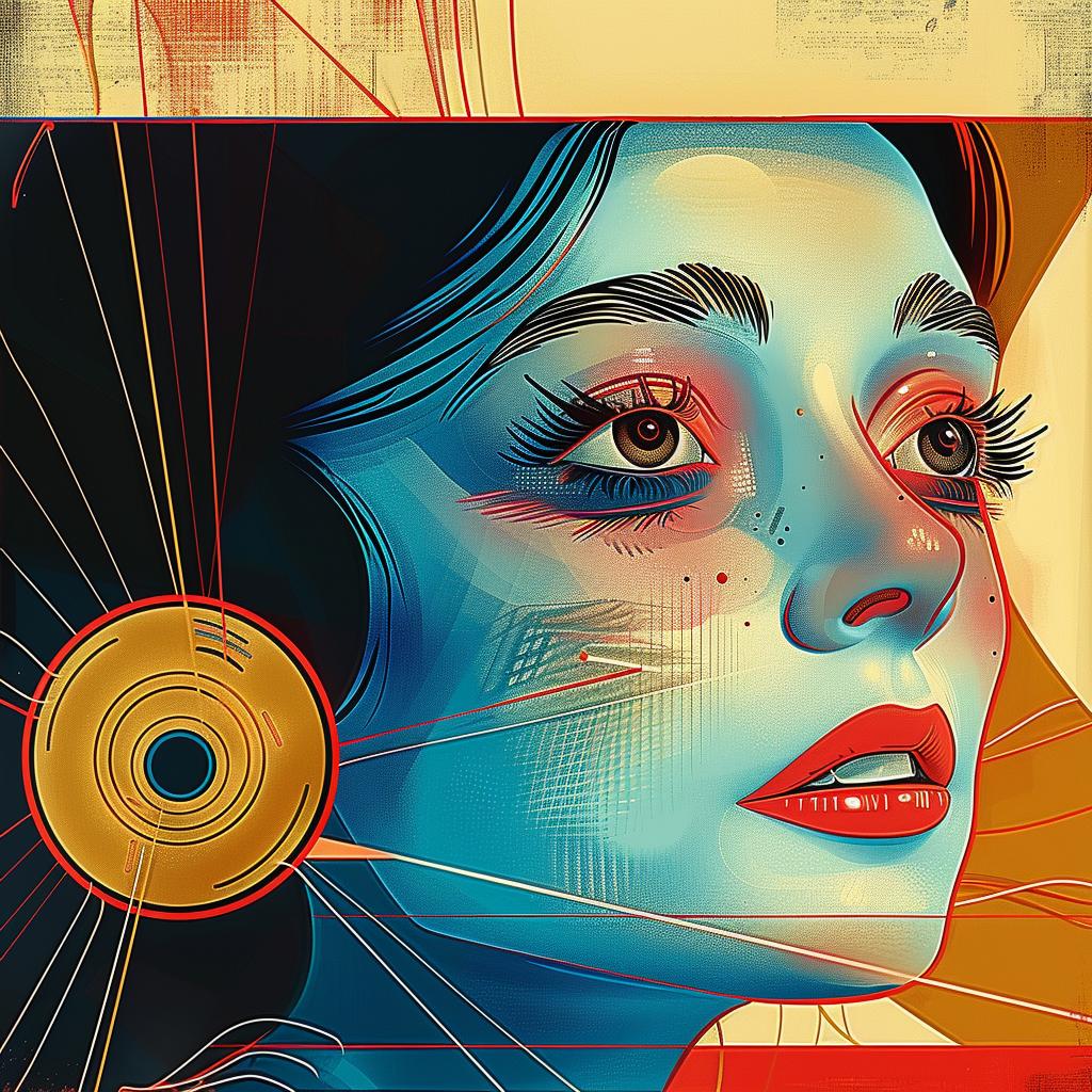 woman  face  red  blue  earrings  portrait  colorful  abstract  style  art 966100