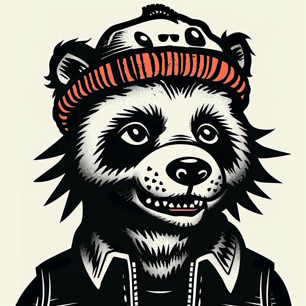 raccoon  cartoon  hat  jacket  whimsical  funny  animal  cute  illustration  character 939839