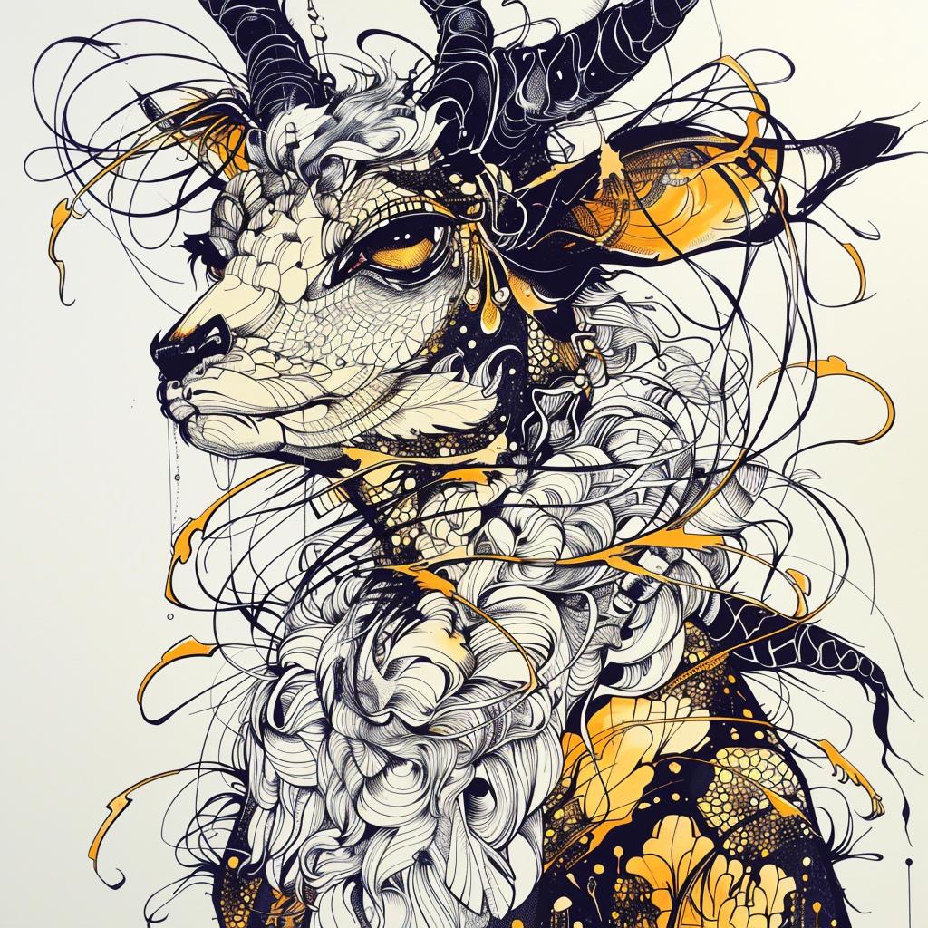 mythical  creature  goat  hair  fantasy  unique  drawing  nature  hybrid  animal 952918
