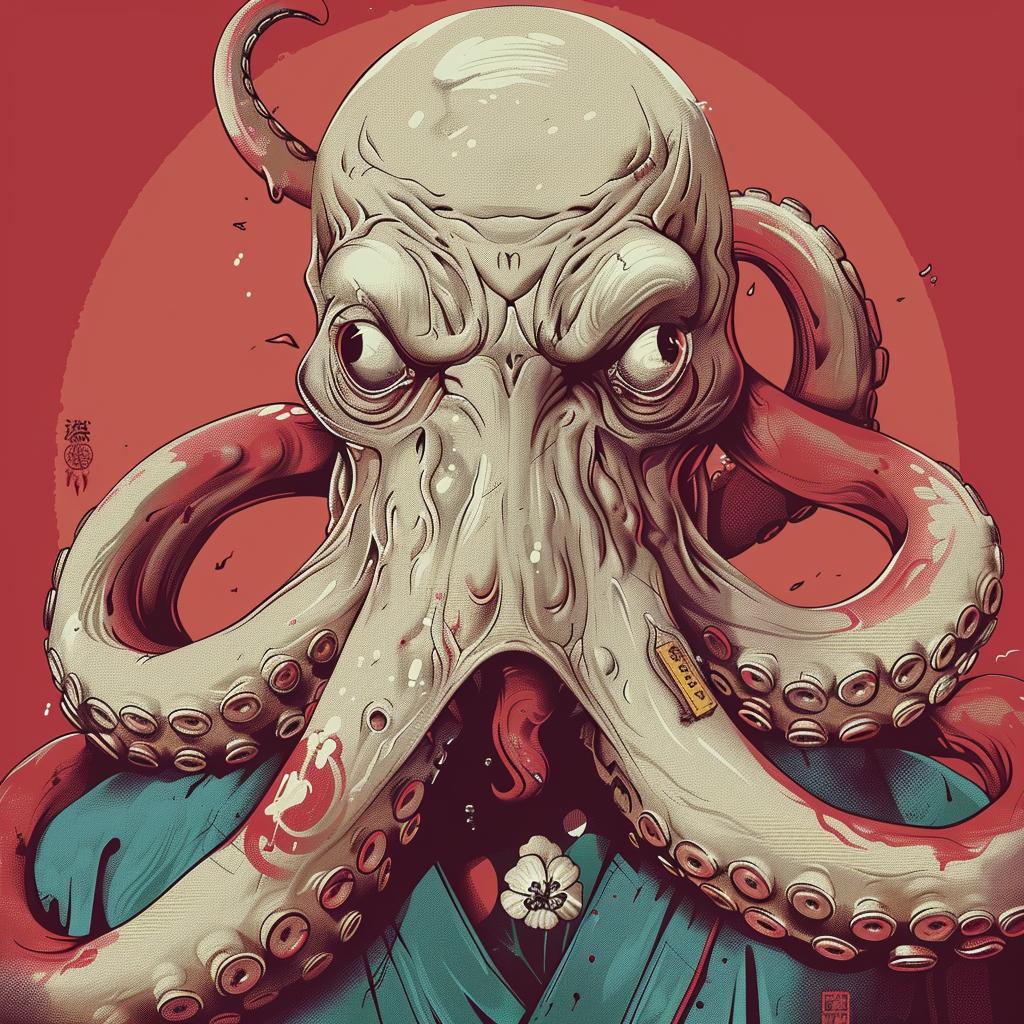 octopus  red  background  shirt  naturalistic  occult  symmetry  badge  floral  tattoo 941496