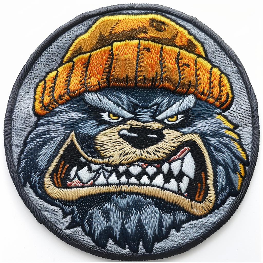 patch  streetwear  chenille  bear  angry  hat  contrasting  colors  simple  minimal 955144